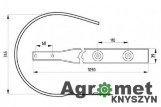 OSŁONA PODBIERACZA KRONE 125 MULTICUT 250, NR 18 9383110 9383110N Blacha zgarniająca Krone NR18