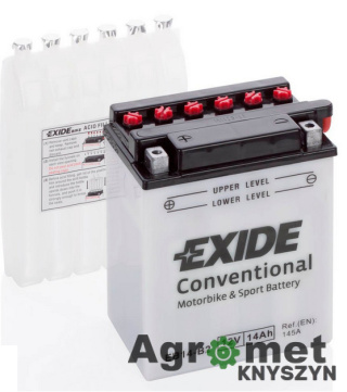 AKUMULATOR 12V 14AH EXIDE BIKE EB14L-B2 P+ 145A 134-89-166 MOTOCYKLOWY