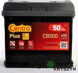 AKUMULATOR 12V 50AH CENTRA PLUS + PRAWY CB500 450A 7200321