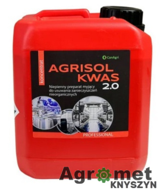 Agrisol kwas 5 kg KWAŚNY MLEXK 016145 01-6145 5902385812863 Kwaśny preparat myjący Agrisol Kwas 2.0, 5 kg, Can Agri