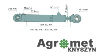 CYLINDER HYDRAULICZNY SMT2 63/36/200 Z KT2 63X36X200 6797274025010 CJ2F*63/36*200ZN+U