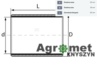 Panewka Łożyska Ślizgowego ø 50/55x60 mm stal/POM GLT/LHG, ZB505560BDA,