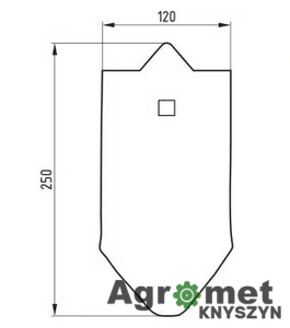 Dziób zęba, 250x120 mm wzmocniony wygięty, 1-otw. pasujący do Unia Dziób zęba, 250x120 mm wzmocniony wygięty, 1-otw. pasujący do Unia