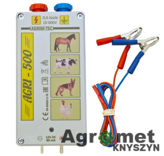 ELEKTRYZATOR AGT-1 AGRI 500 Z ZASILACZEM PASTUCH agri500 648AGRI500