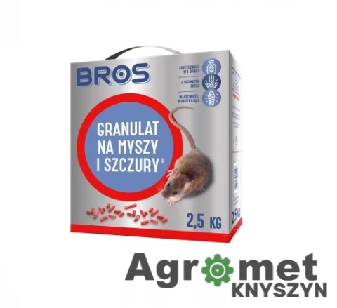 Granulat na myszy i szczury Bros 2,5 kg – skuteczna trutka na gryzonie Granulat na myszy i szczury Bros 2,5 kg – skuteczna trutka na gryzonie