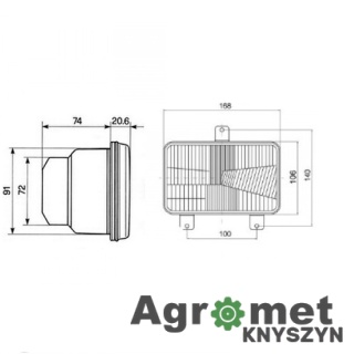 LAMPA 3824712M91 MF MASSEY FERGUSON VPM3303 Reflektor COBO przedni lewy prawy 2270507950000 3824712M91, 3824712M92