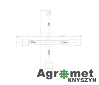 Klucz Krzyżakowy, 24x27x32x3/4"