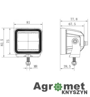 Lampa Robocza Led, Kwadratowa Lampa Robocza Led, Kwadratowa