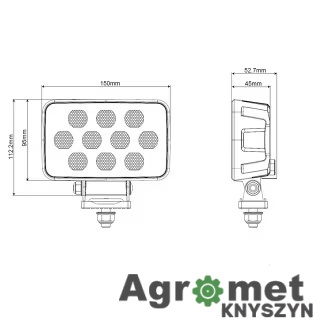 Lampa Robocza Led, Prostokątna Lampa Robocza Led, Prostokątna