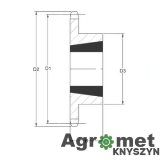Koło Łańcuchowe Pojedyncze 30 Zębów 3/4" Łańcuch 12 B-1 Do Tulei Taperlock 2517 Kramp