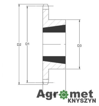 Koło Łańcuchowe Taperlock Pojedyńcze 1" X 17,02 Mm, 28 Zębów, 2517
