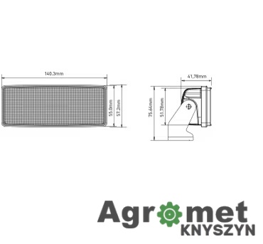 Lampa Robocza Prostokątna Led, 42w 3800lm Światło Rozproszone